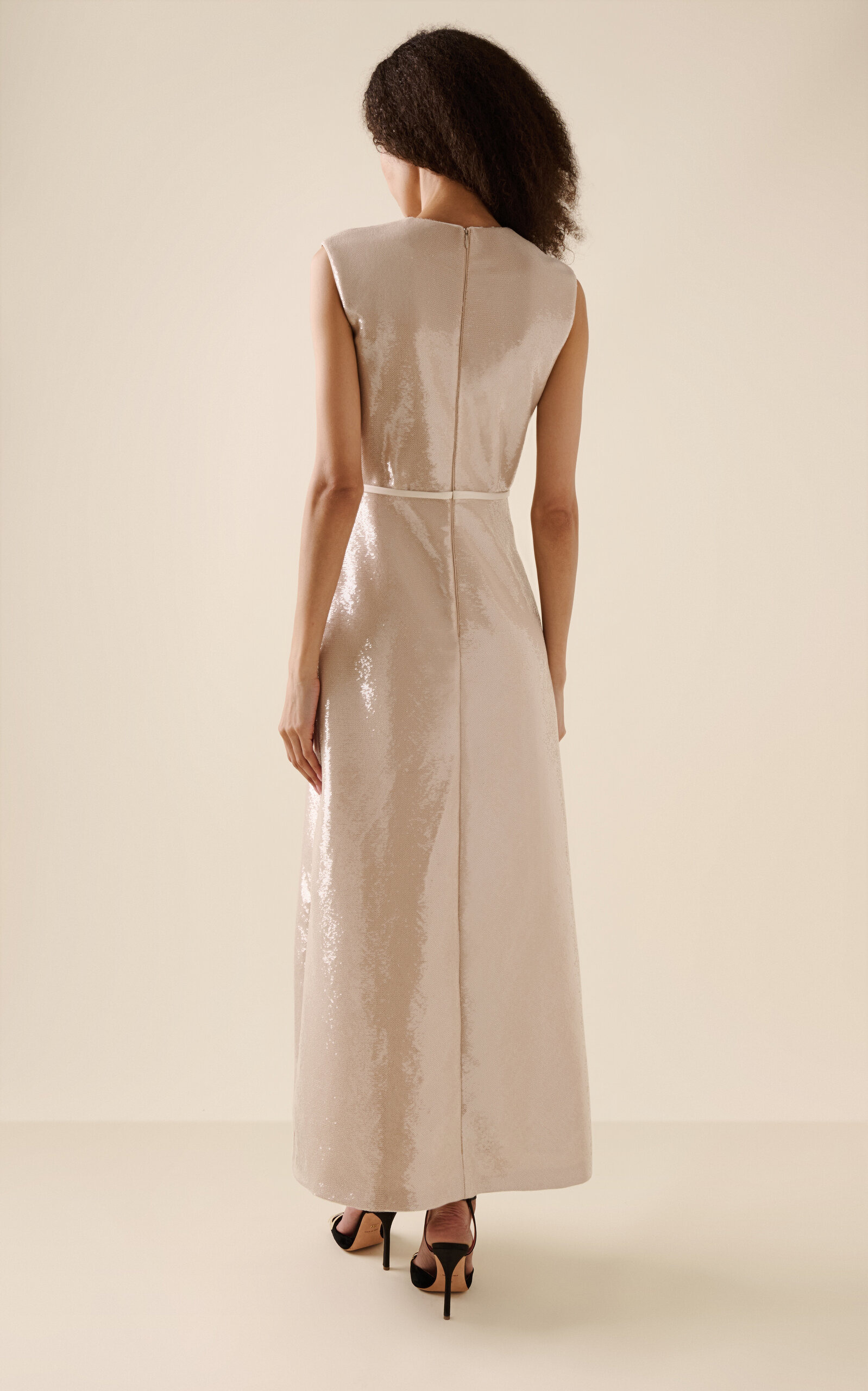 Sleeveless Sequined Maxi Dress neutral - 4