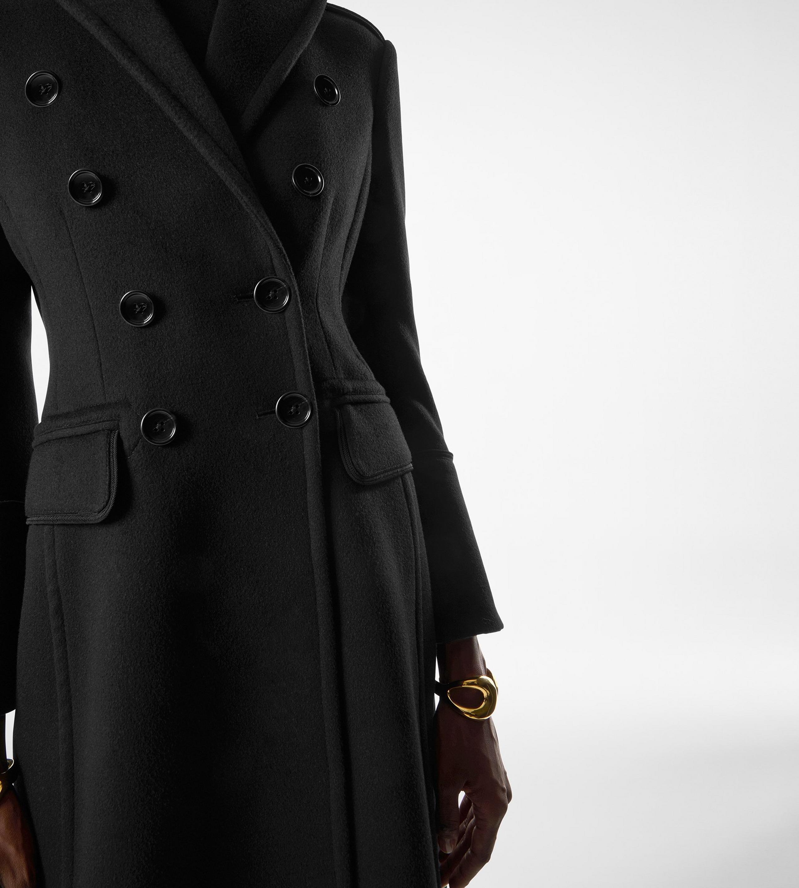 WOOL & CASHMERE BLEND DOUBLE BREASTED MILITARY COAT - 2