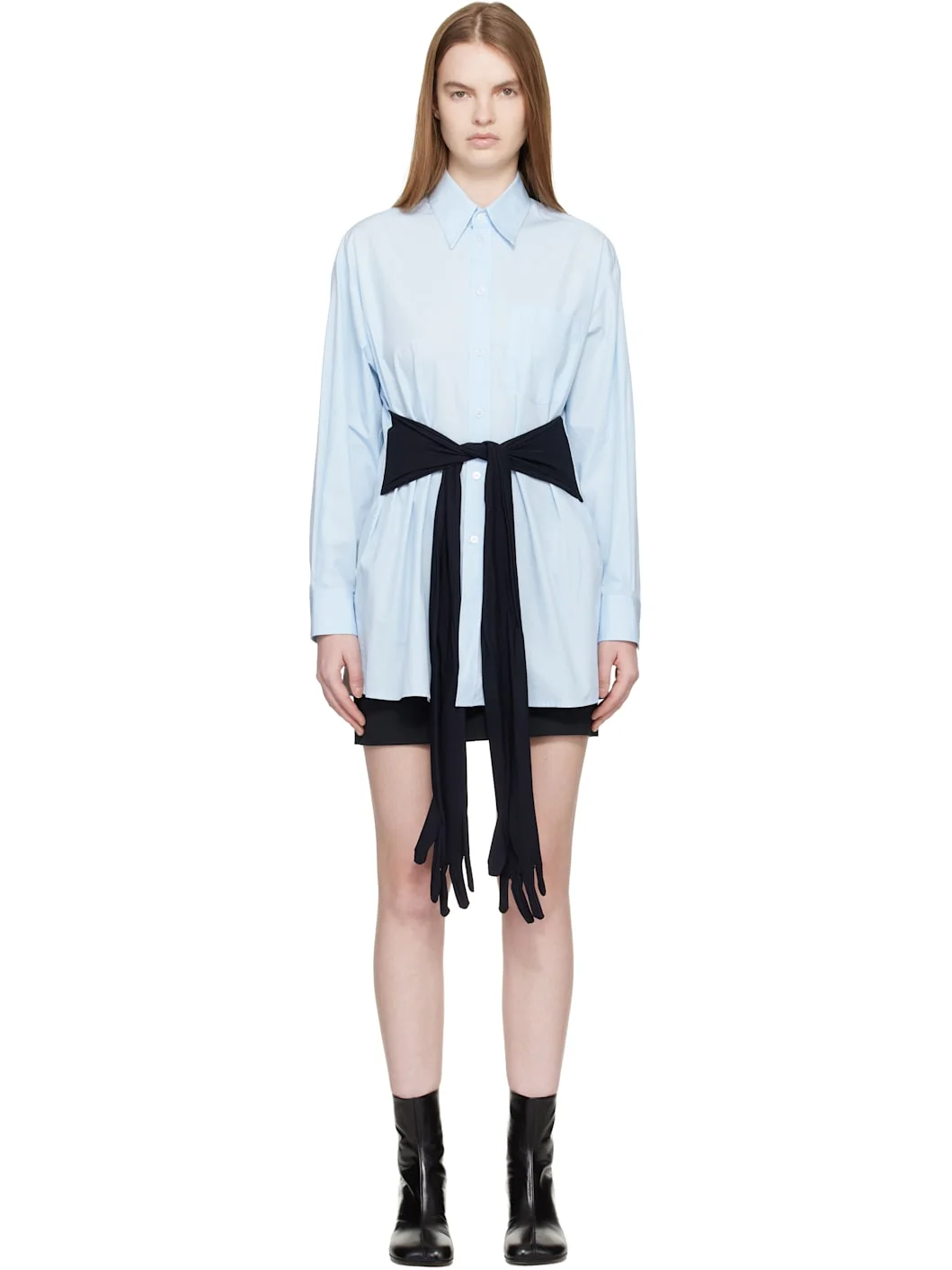 Blue Cotton Poplin Shirt - 1