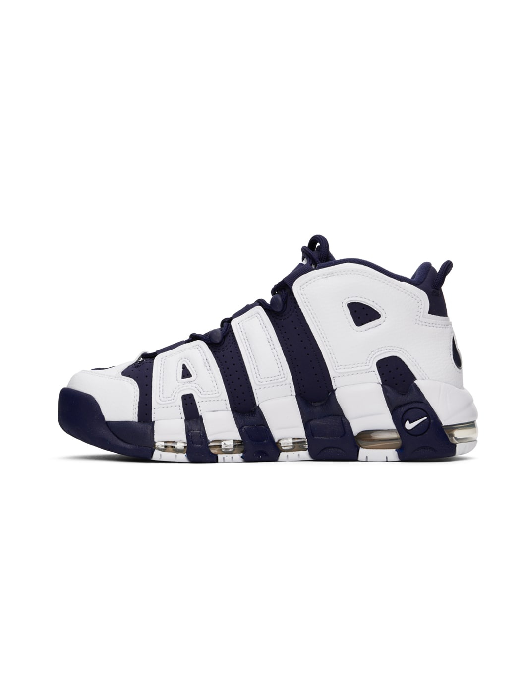 White & Navy Air More Uptempo '96 Sneakers - 3