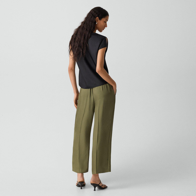 Theory Cropped Wide-Leg Pant in Washed Twill outlook