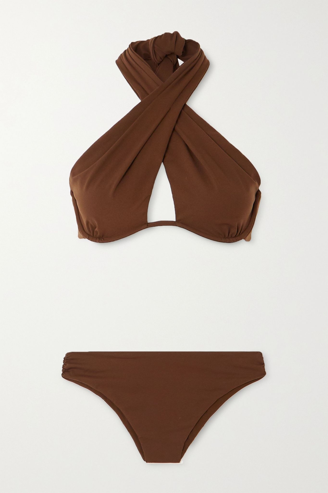 Cutout underwired halterneck bikini - 1