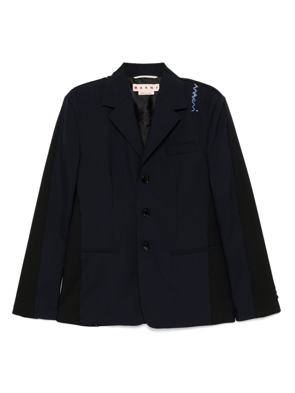 single breasted wool blazer - 1