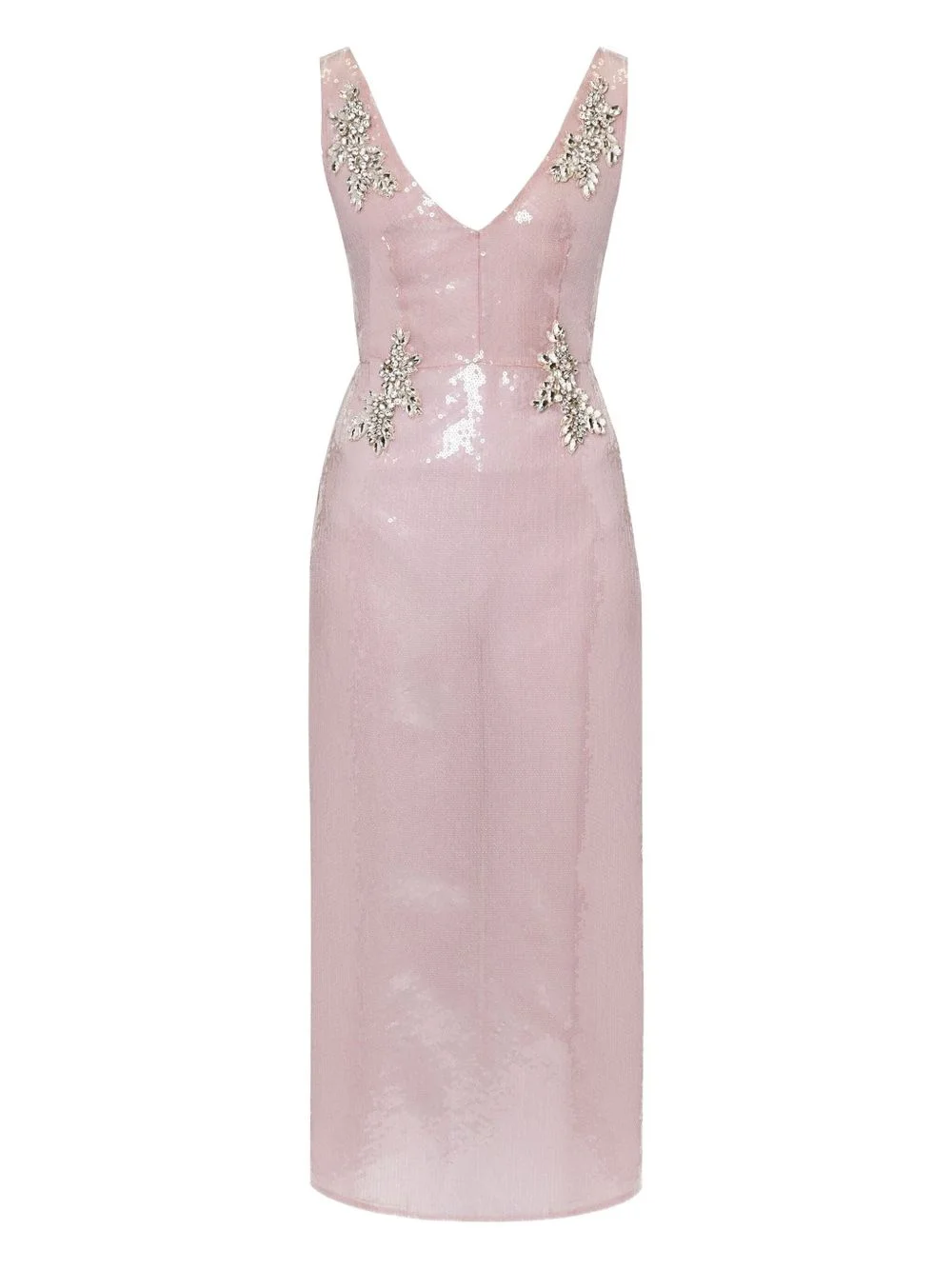 sequin-embellished v-neck dress - 1