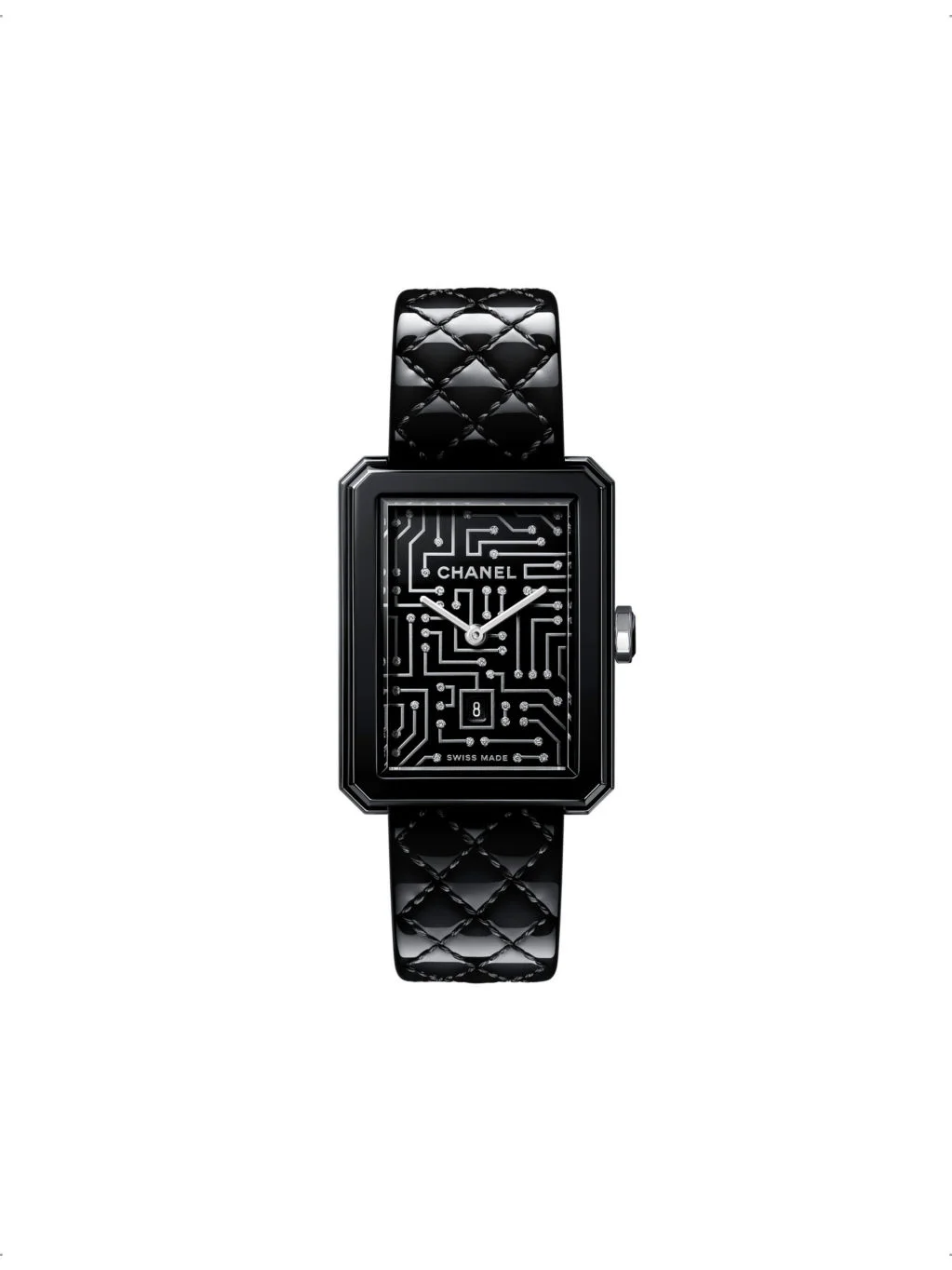 H7946 BOY·FRIEND CYBERDATA steel and 0.08ct round-brilliant diamond quartz watch - 1