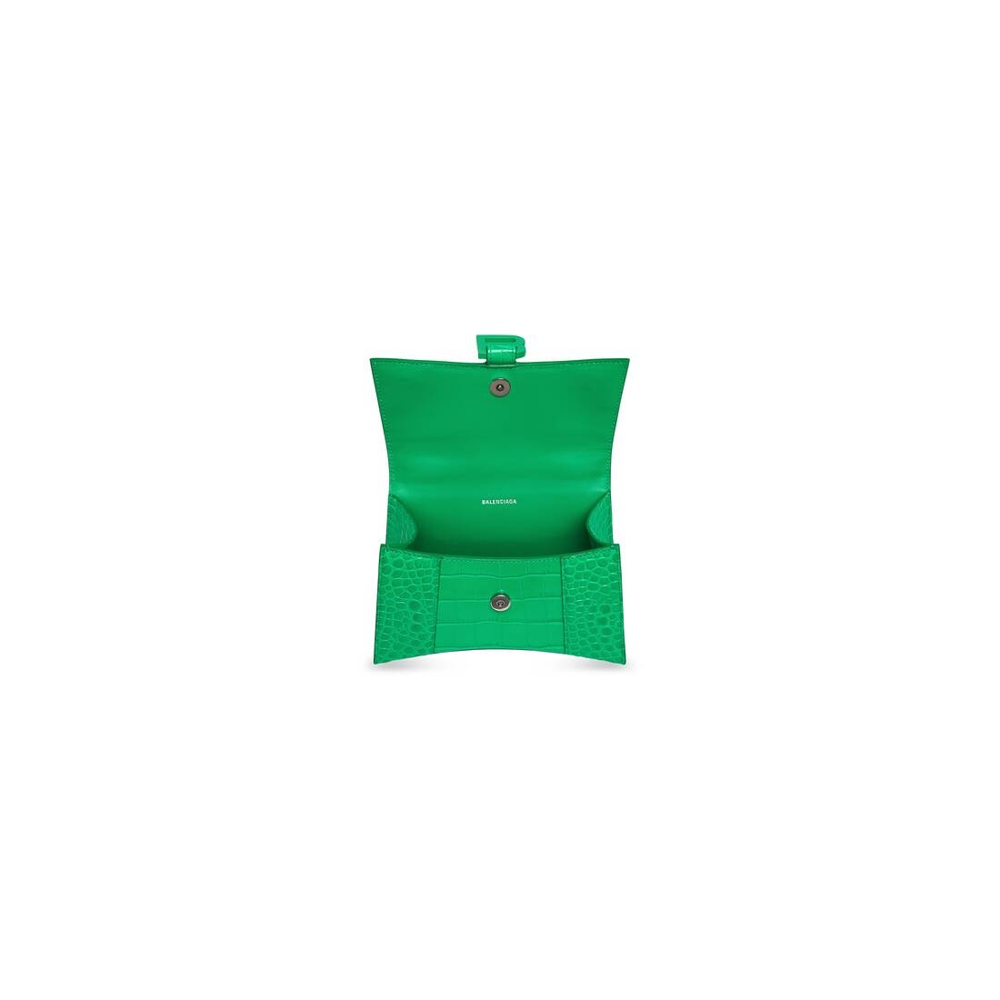 Women's Hourglass Xs Handbag Crocodile Embossed in Green - 4