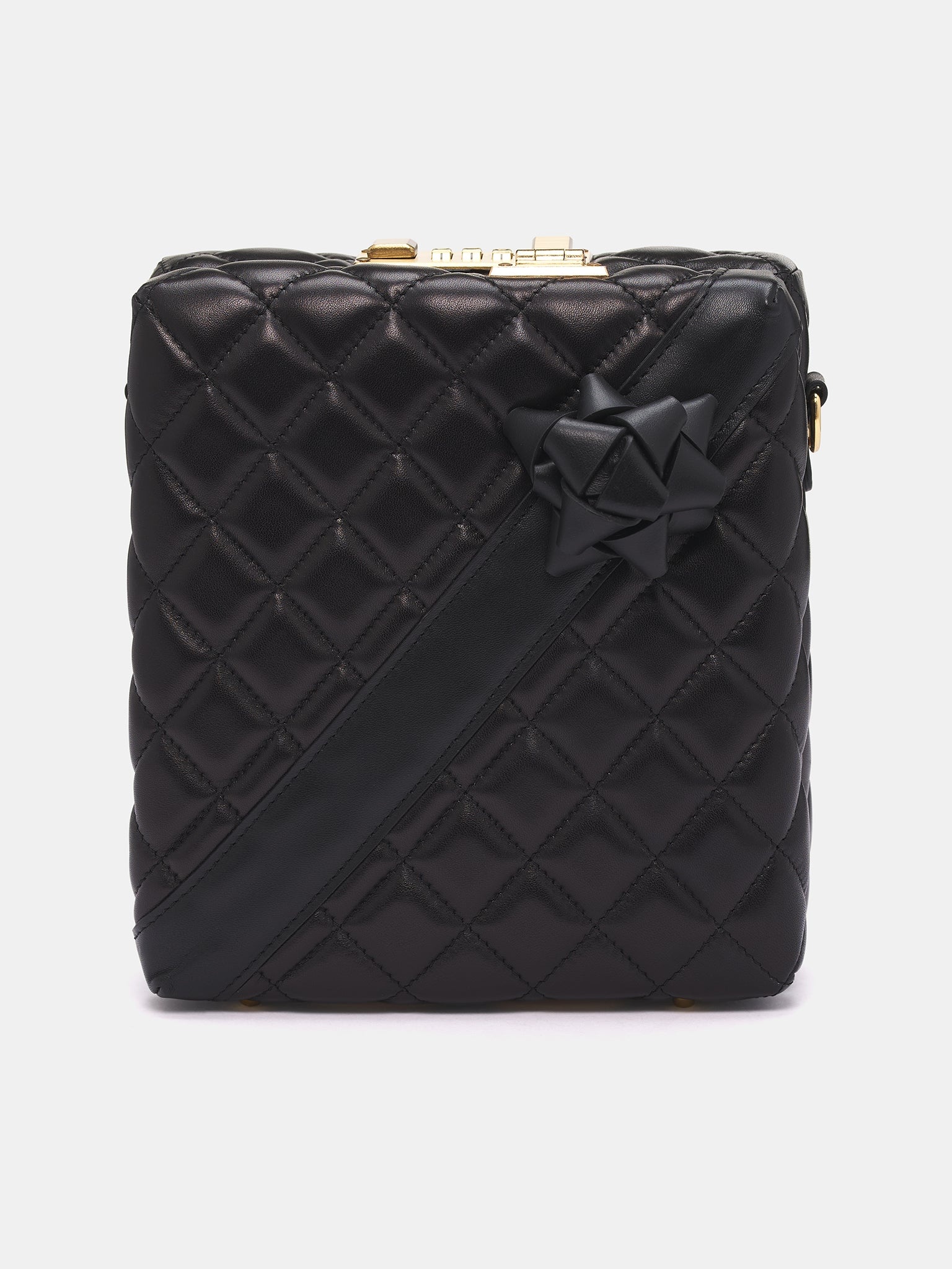 Black Quilted Leather Present Bag - 3