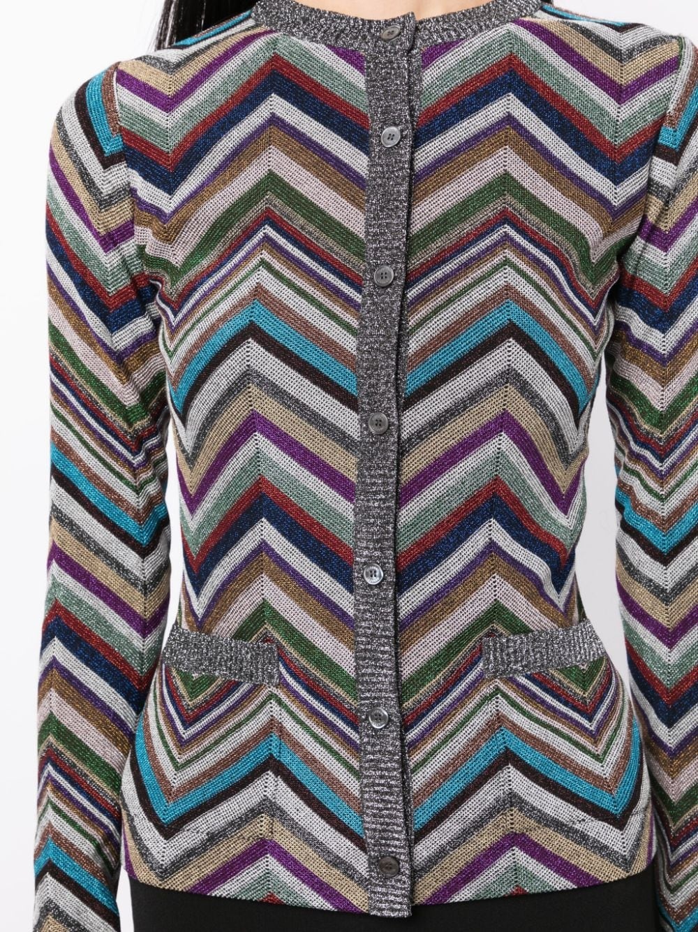 zigzag-print round-neck top - 5