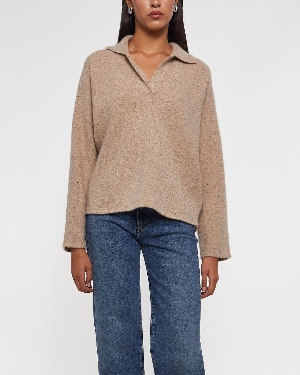 Sweater Donegal Dolman Polo Beige - 2