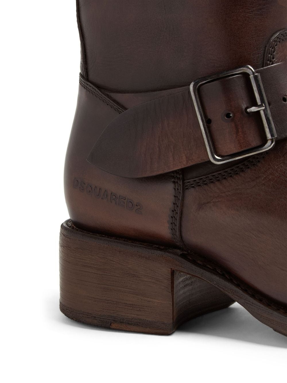 logo-debossed leather boots - 4