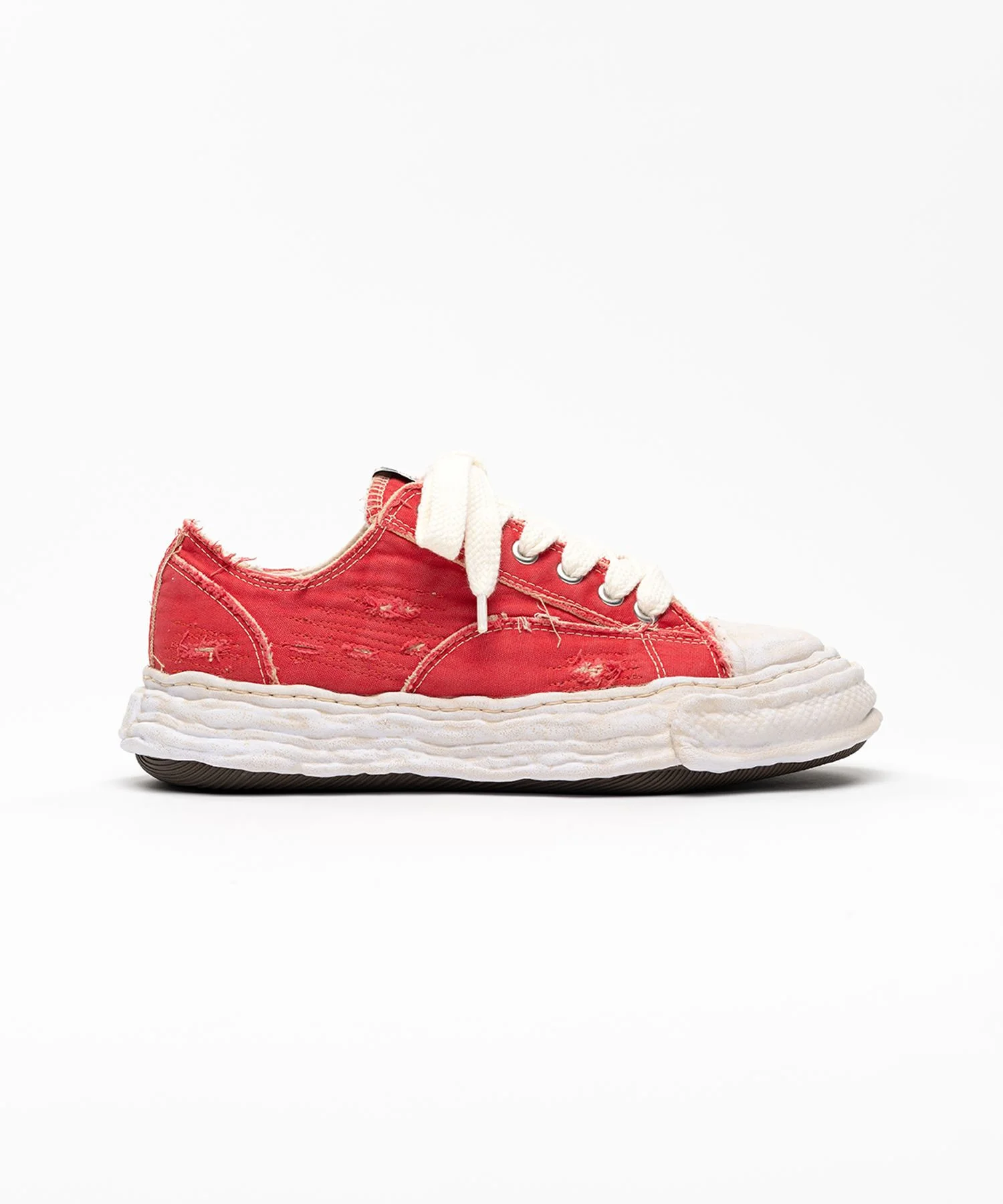 "PETERSON23" OG Sole Ripped Overdye Canvas Low-top Sneaker - 1