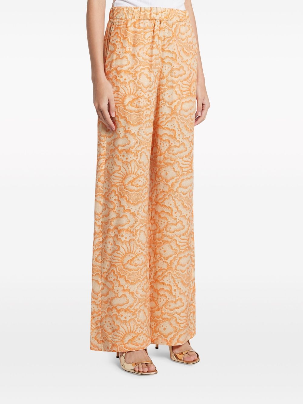 silk wide-leg trousers - 3