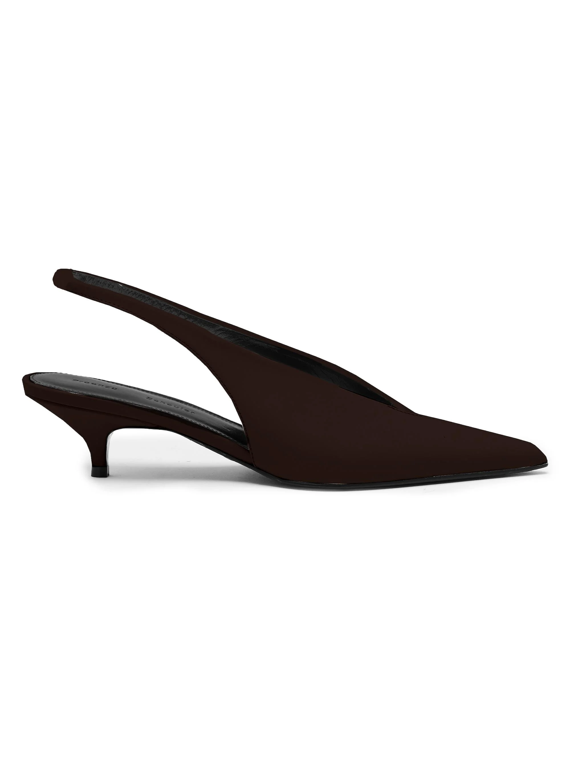 Women's Slash 40MM Suede Slingback Pumps - Chocolate - 1