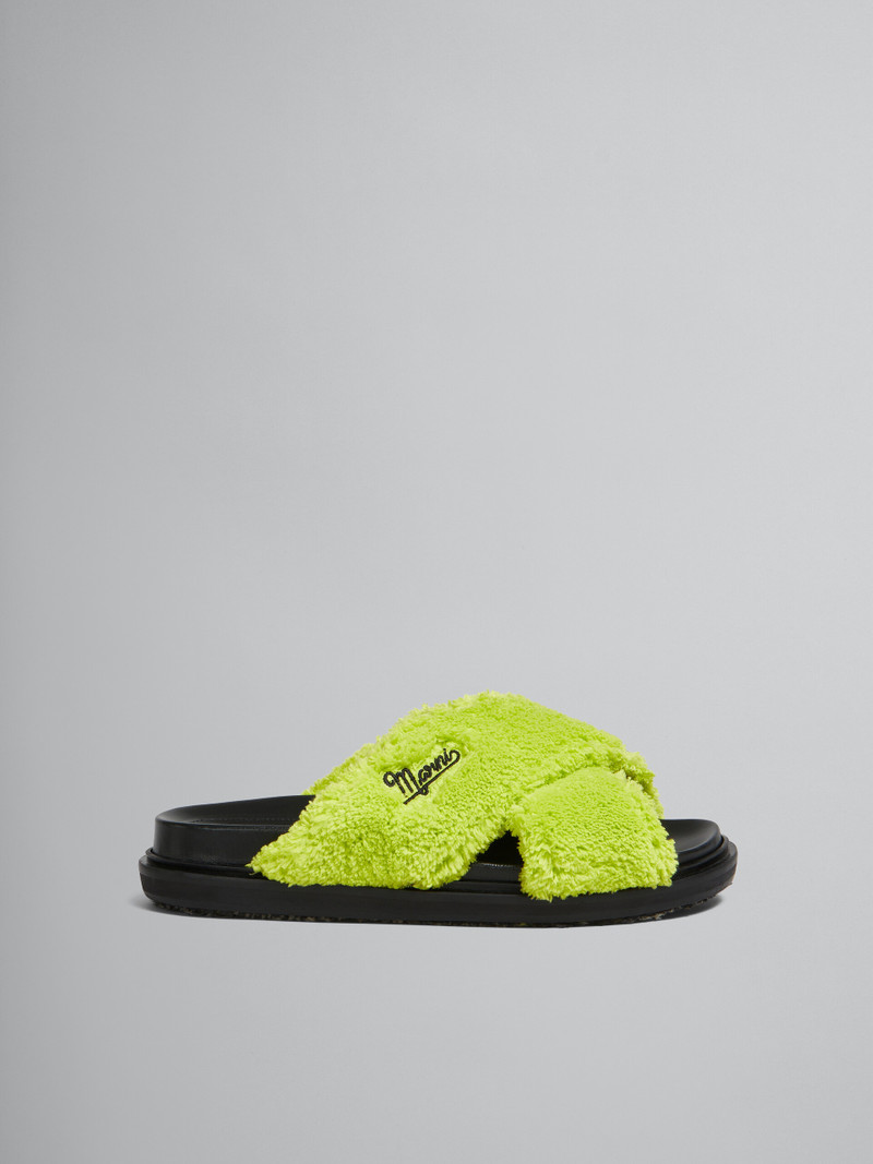 GREEN TERRY SLIDE SANDAL - 1