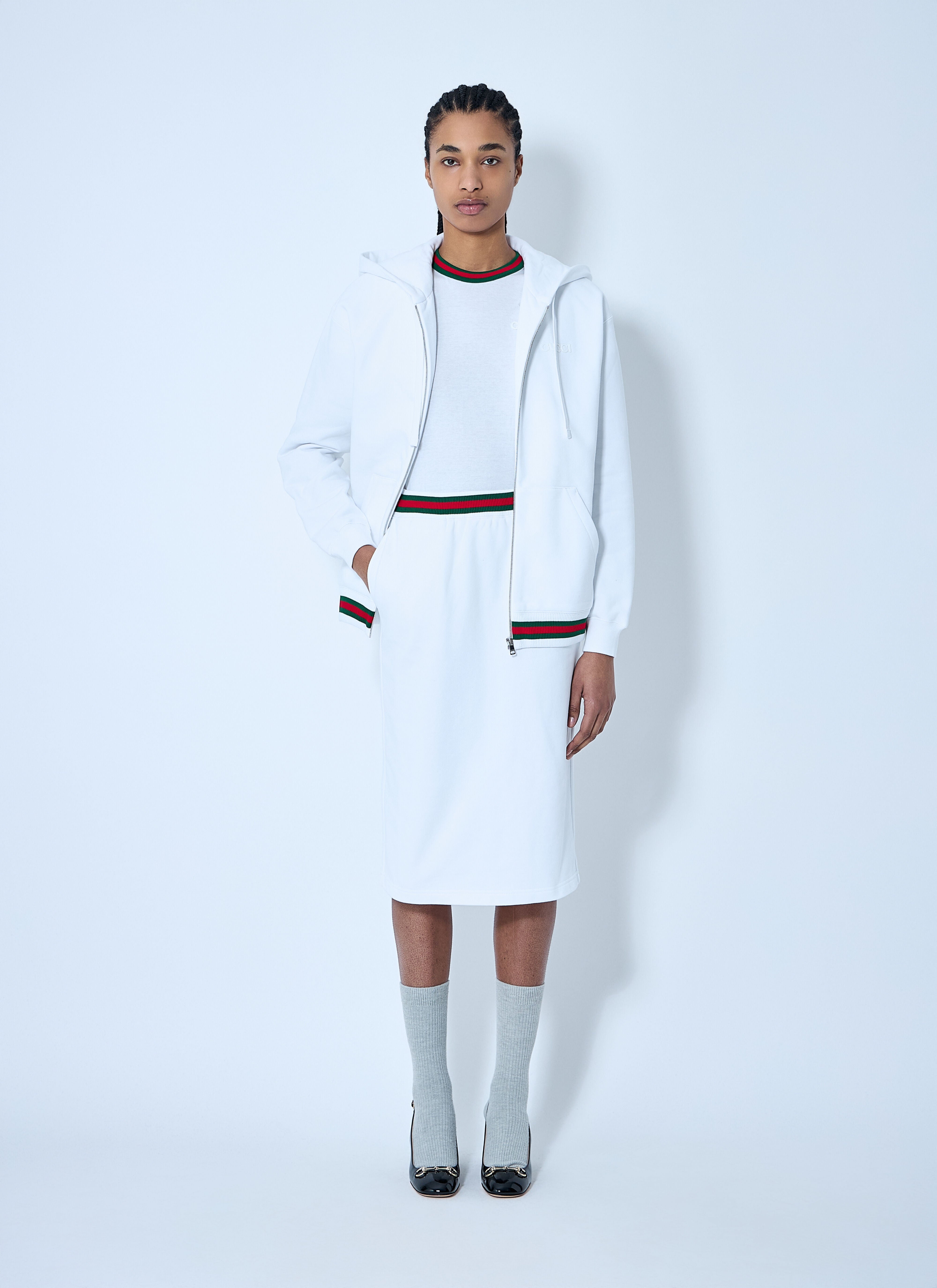 スカート GUCCI COTTON JERSEY SKIRT WITH WEB DETAIL 810391_XJG1A_9692_001_100_0000