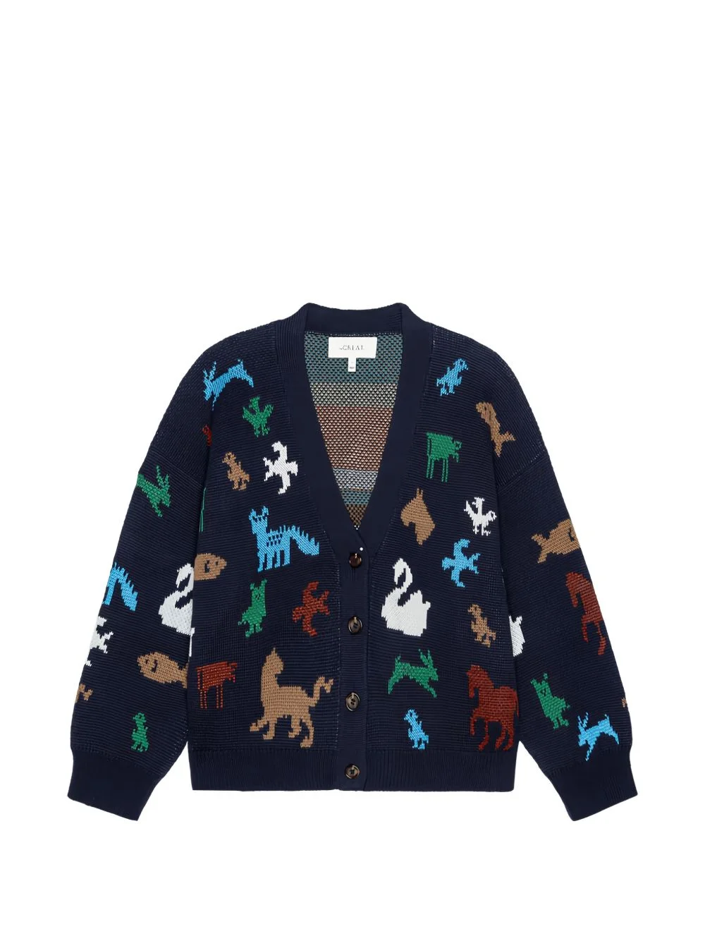 Pictograph jacquard-knit cardigan - 1