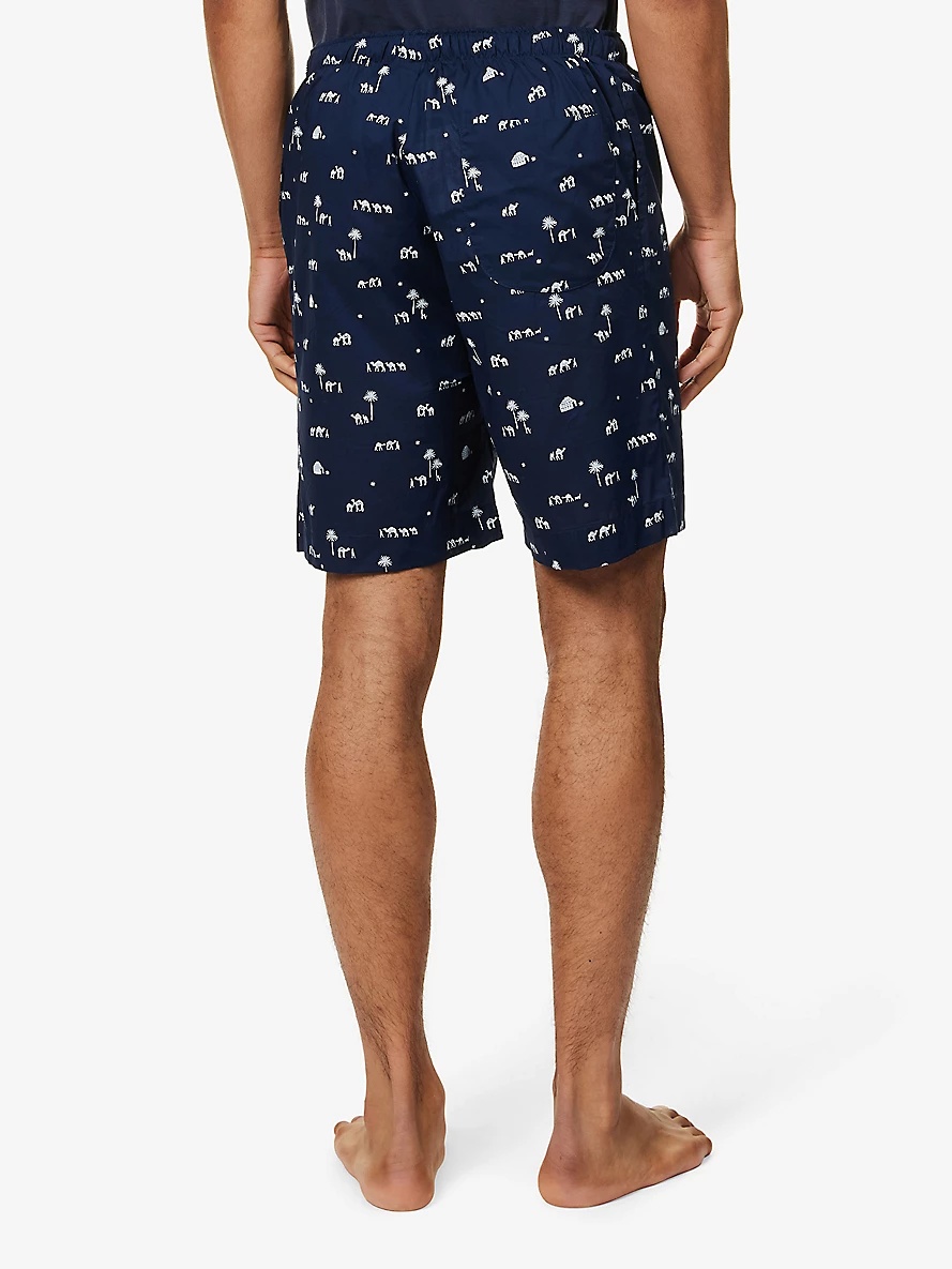 Nelson graphic-print cotton-poplin pyjama shorts - 4