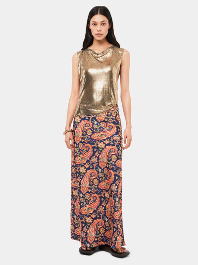 Paco Rabanne PAISLEY NUISETTE SKIRT WITH SIGNATURE EIGHT CHAIN outlook