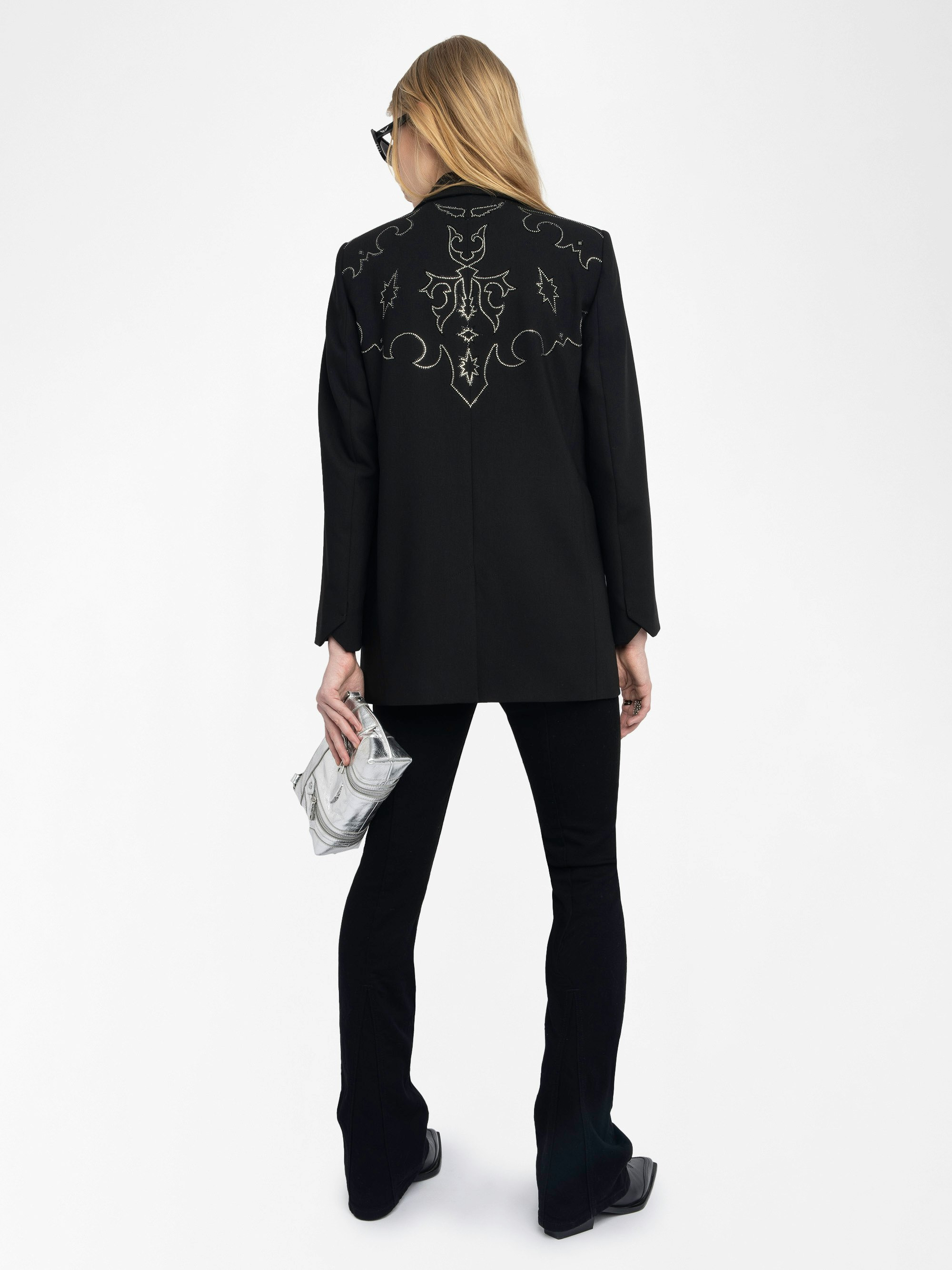 Viva Black Rhinestone Blazer - 2