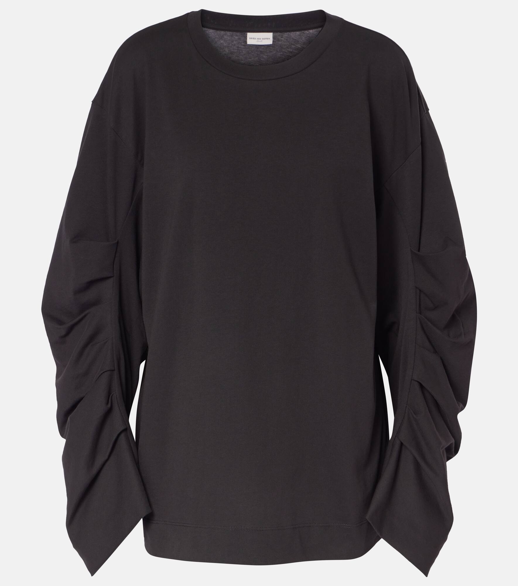 Ruched cotton jersey sweatshirt - 1