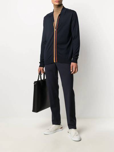 Paul Smith stripe-zip merino jumper outlook