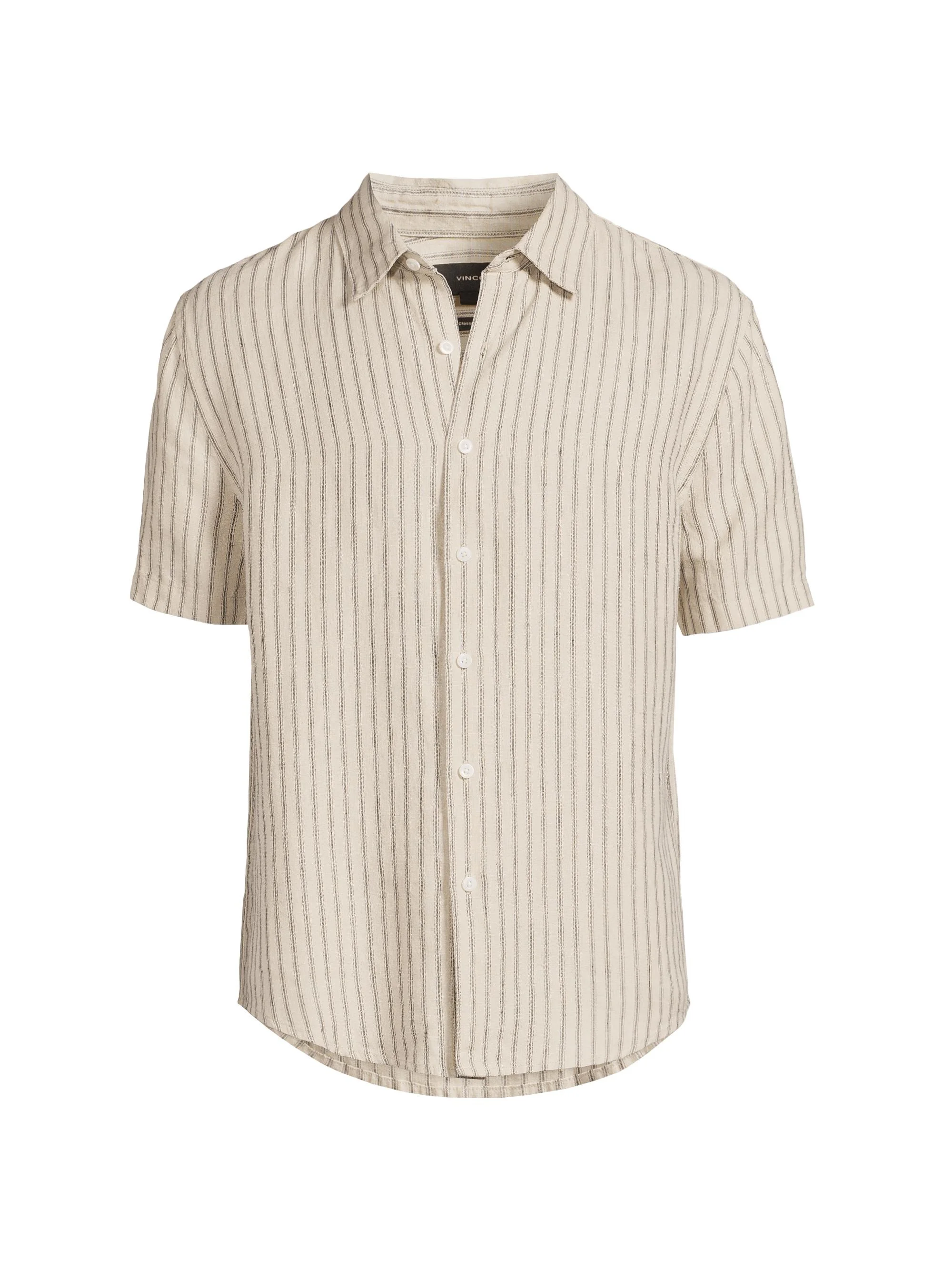 Men's Ballstone Striped Hemp Shirt - Parchment - 1
