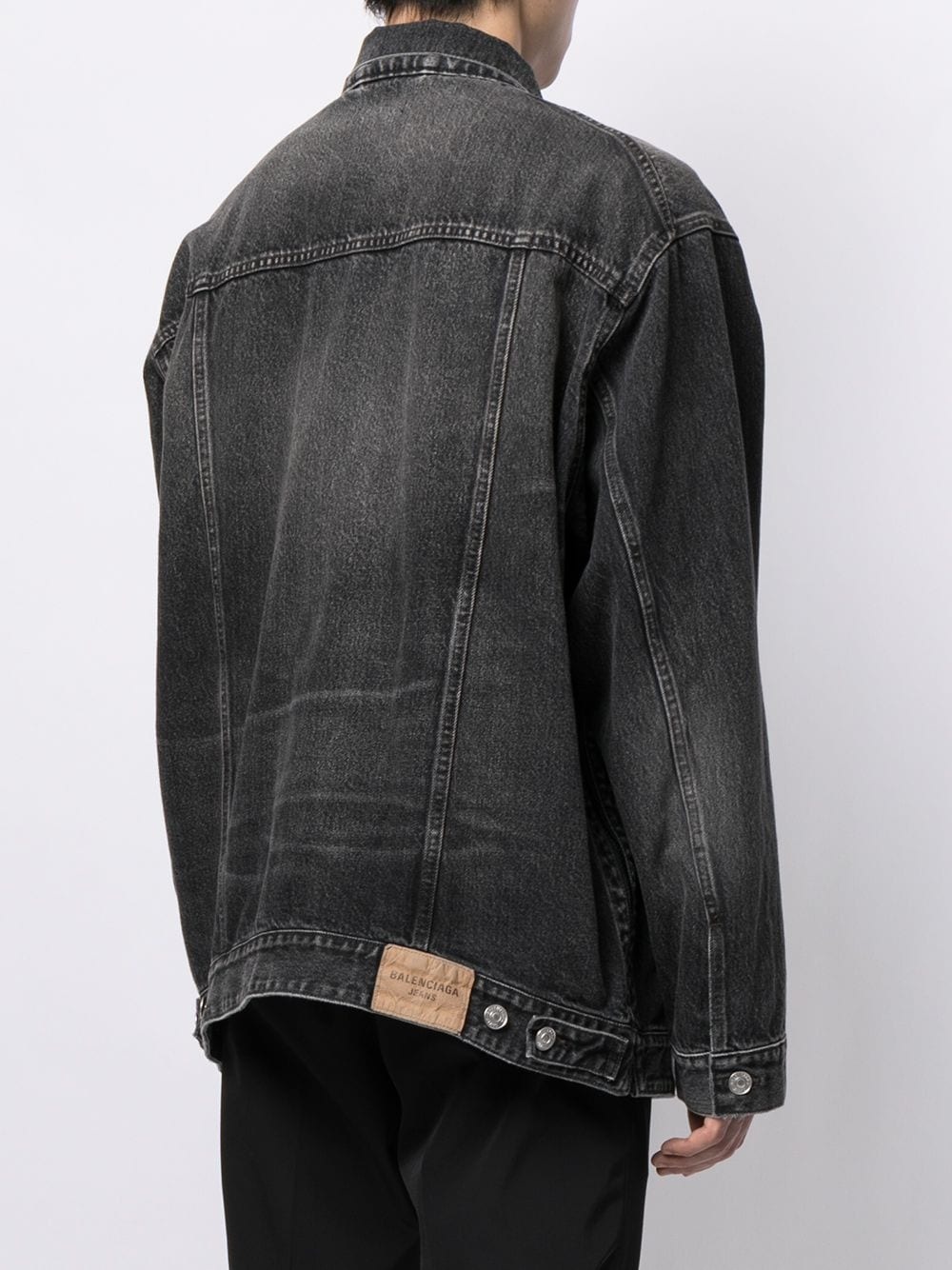 zip-up denim jacket - 5