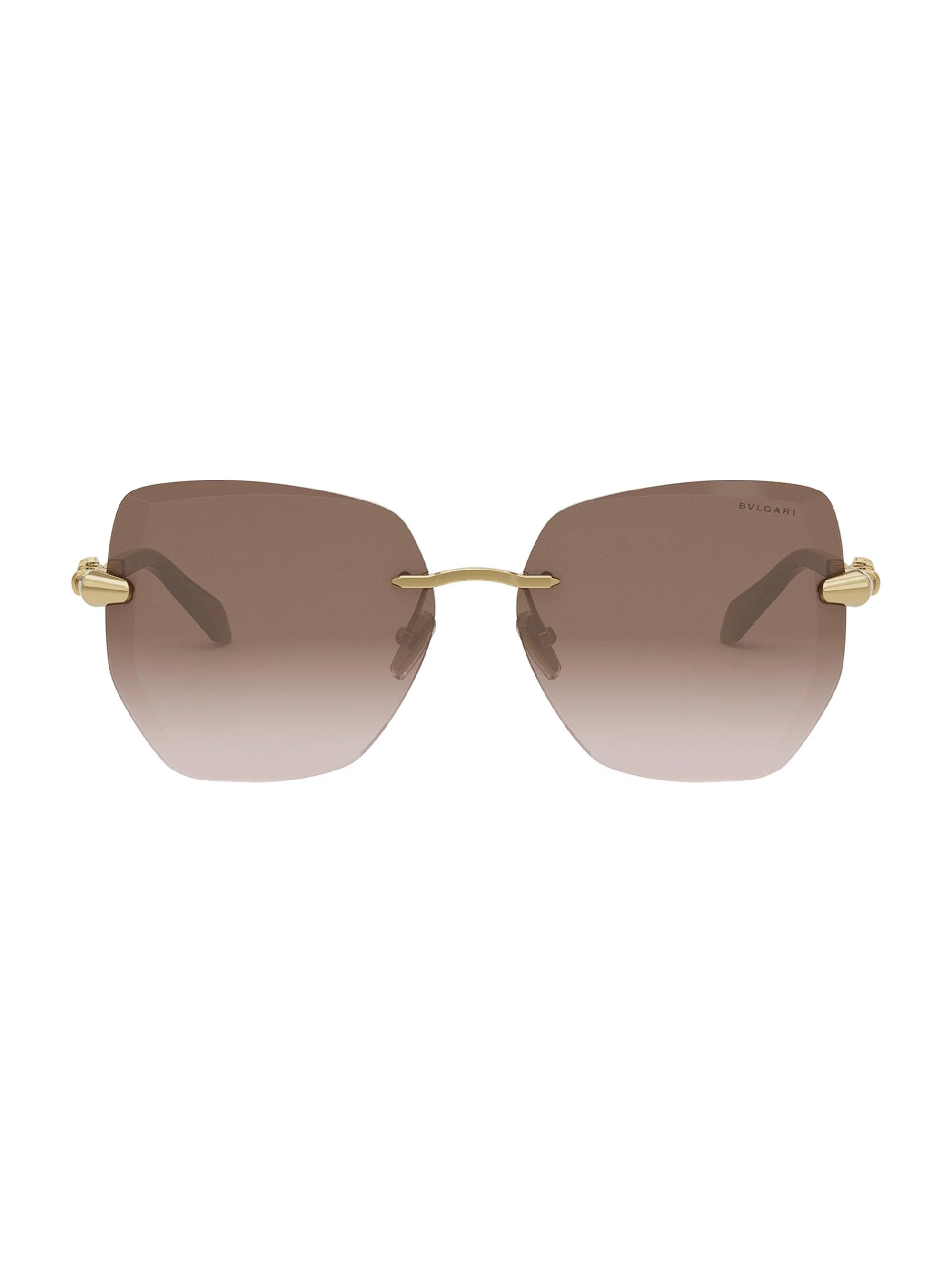 Women's Serpenti Viper 59MM Geometric Sunglasses - Black Gold Brown - 1