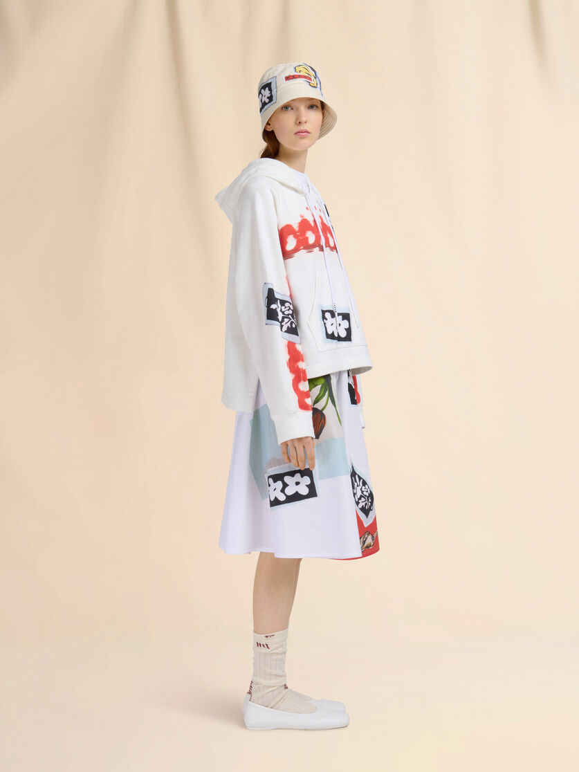 CREAM COTTON HOODIE - 5