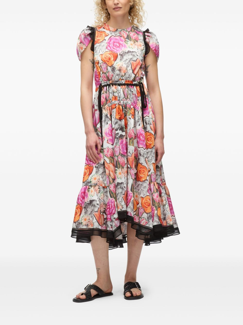 floral-print midi dress - 3