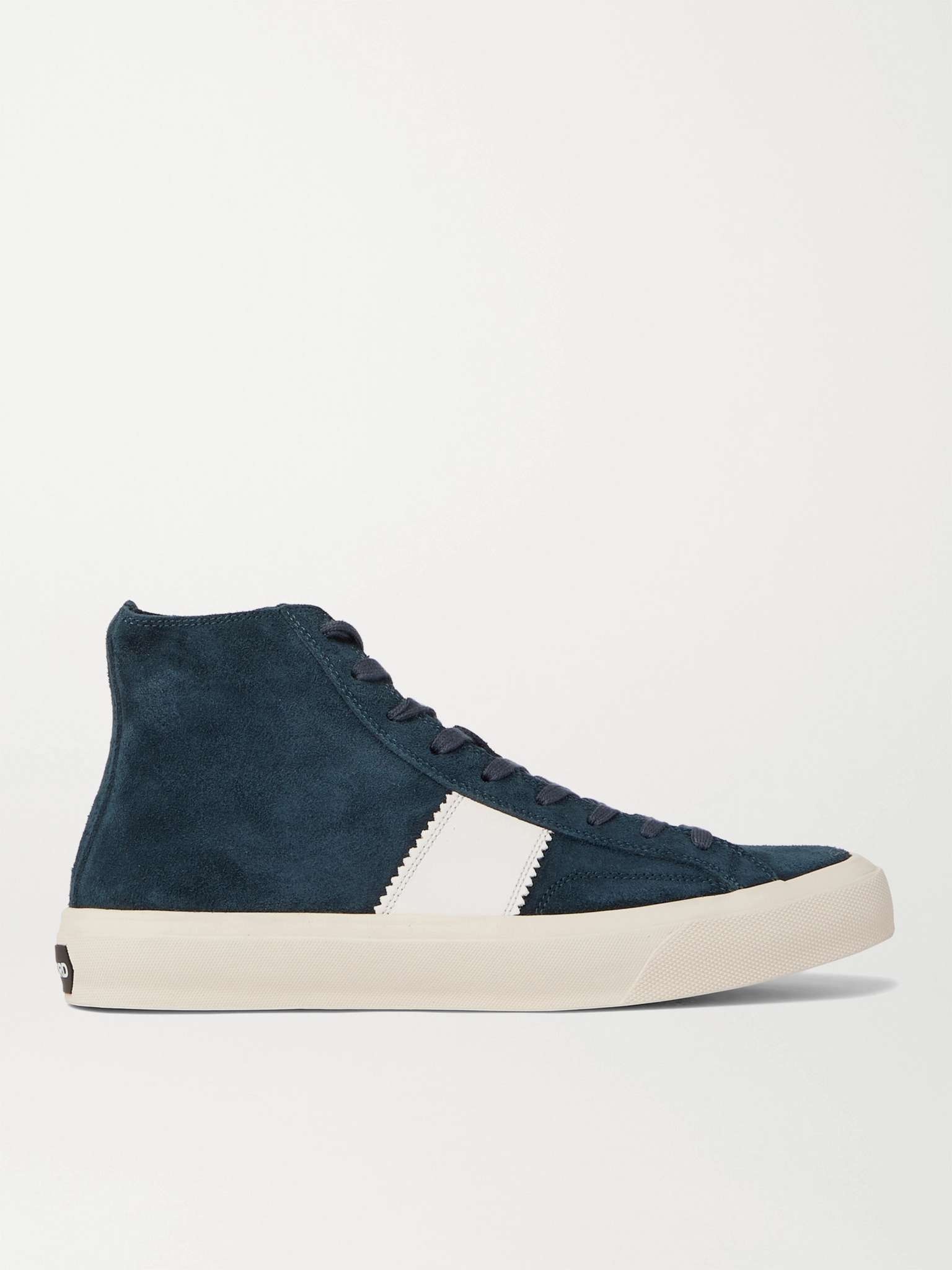 Cambridge Leather-Trimmed Suede High-Top Sneakers - 1