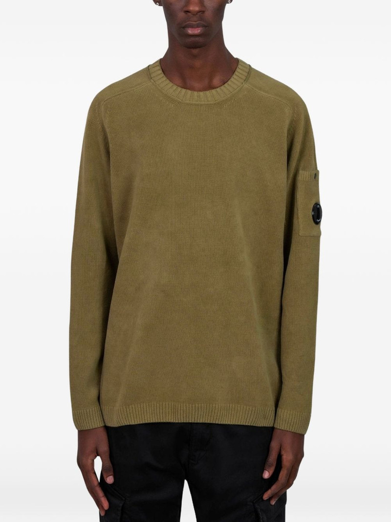 crew-neck sleeve-detail sweater 1