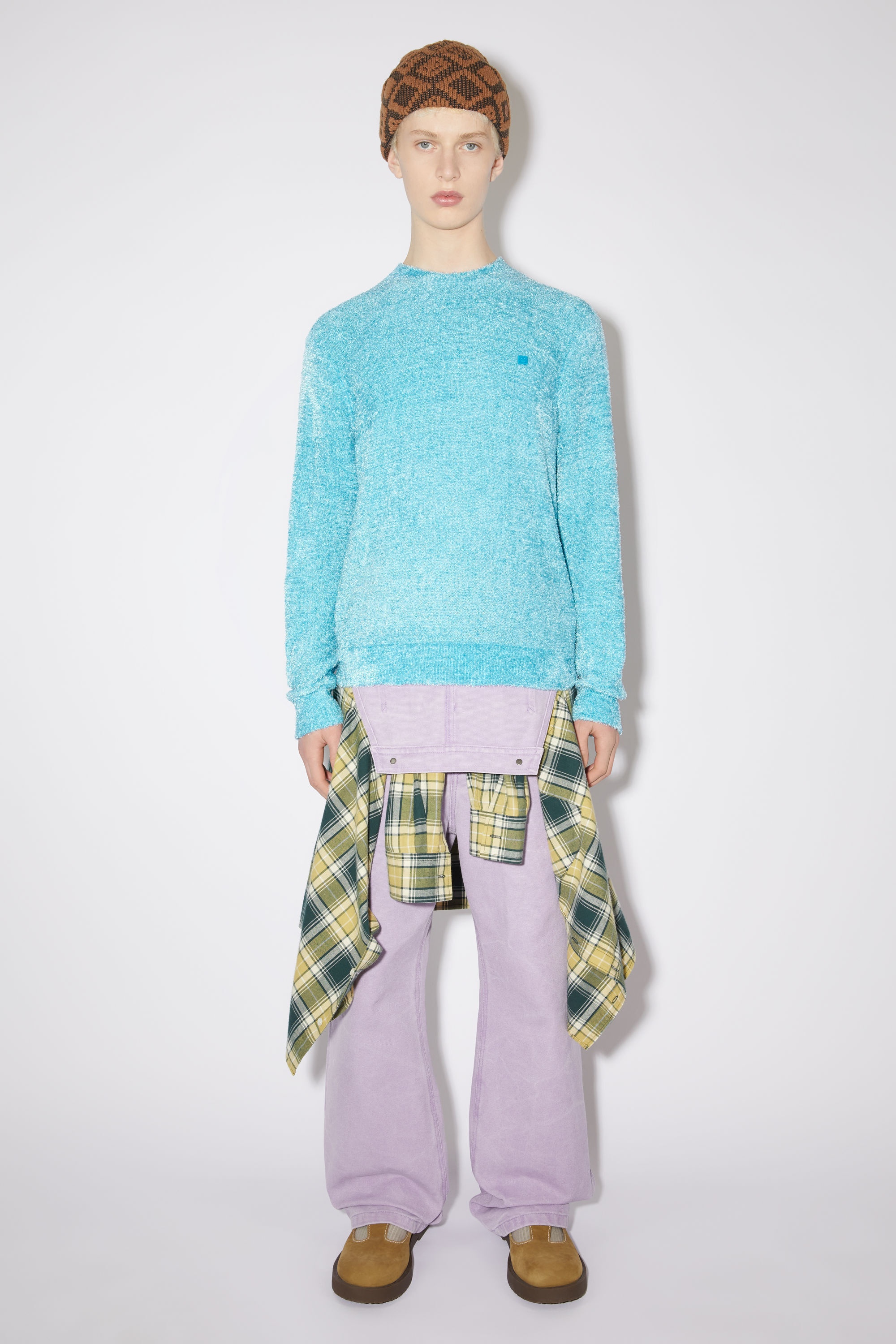 Textured sweater - Teal blue - 2