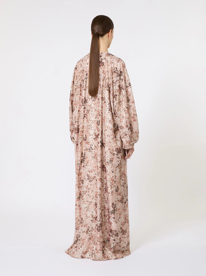 PASSO Long fil coupé and printed lamé dress - ROSE GOLD 4