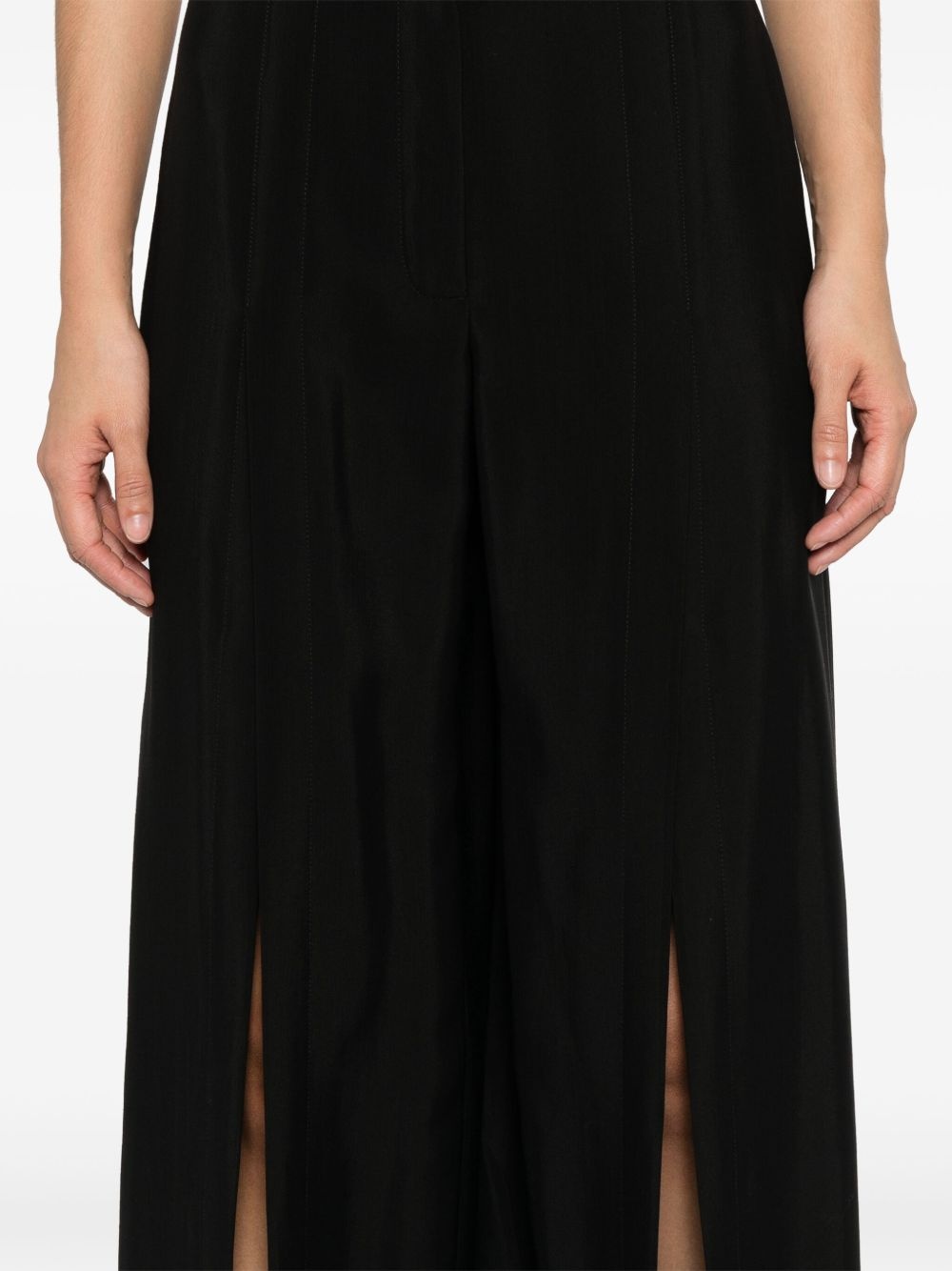 buckled wide-leg trousers - 5