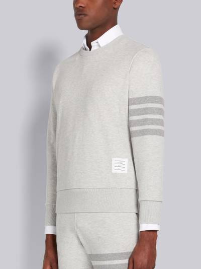 Thom Browne Pastel Grey Loopback Terry Tonal 4-Bar Relaxed Fit Crew Neck Sweatshirt outlook