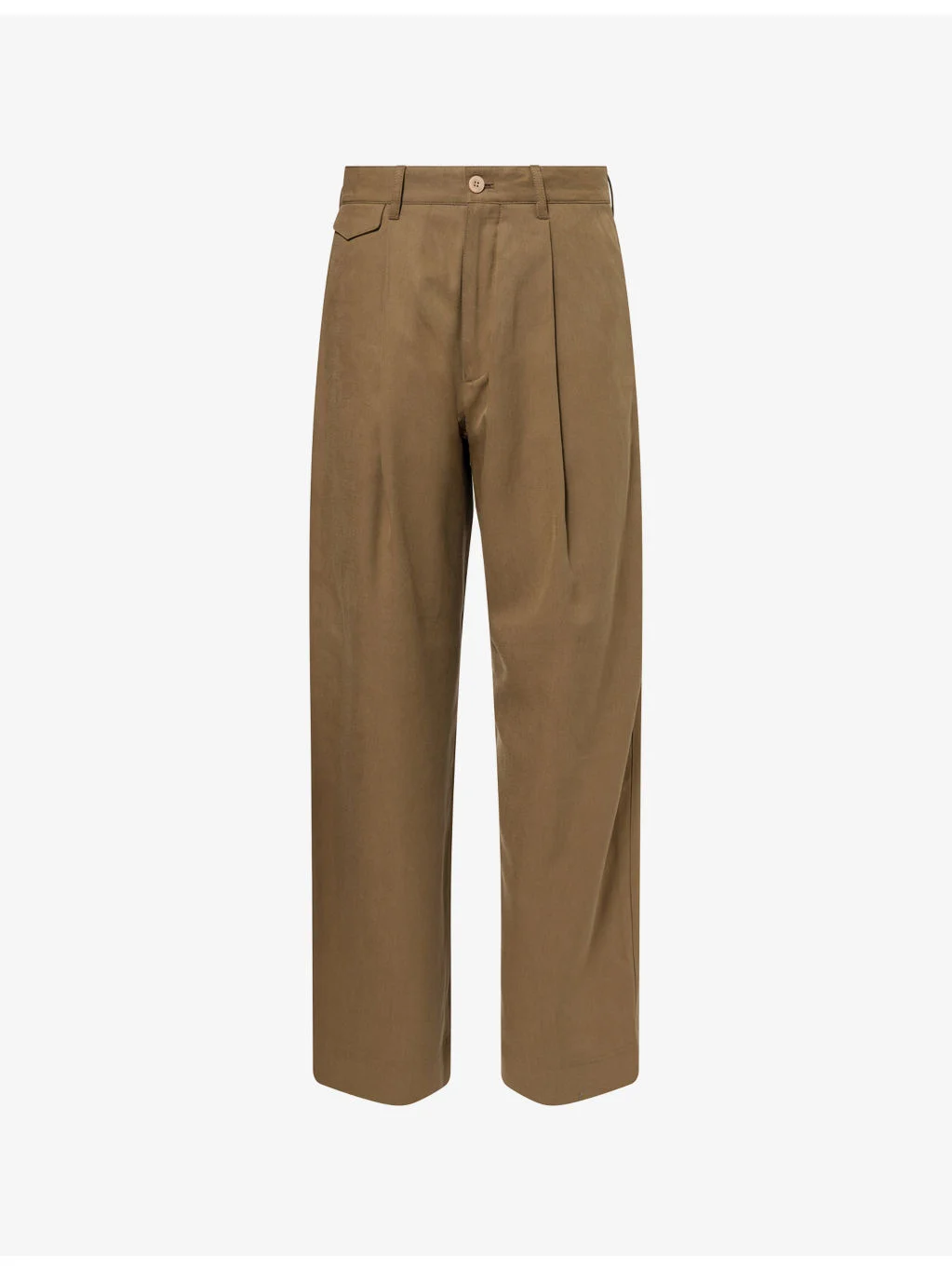 Straight-Leg Pleated Woven Trousers - 1
