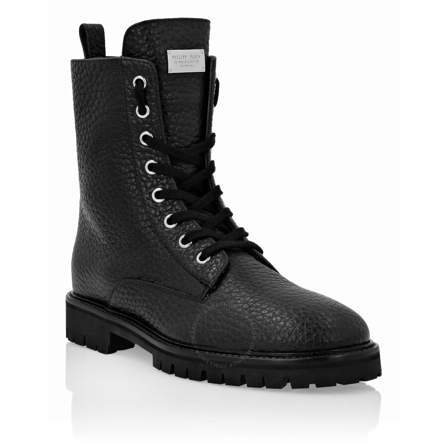 Philipp Plein Stars Studs Leather Commando Boots - 2