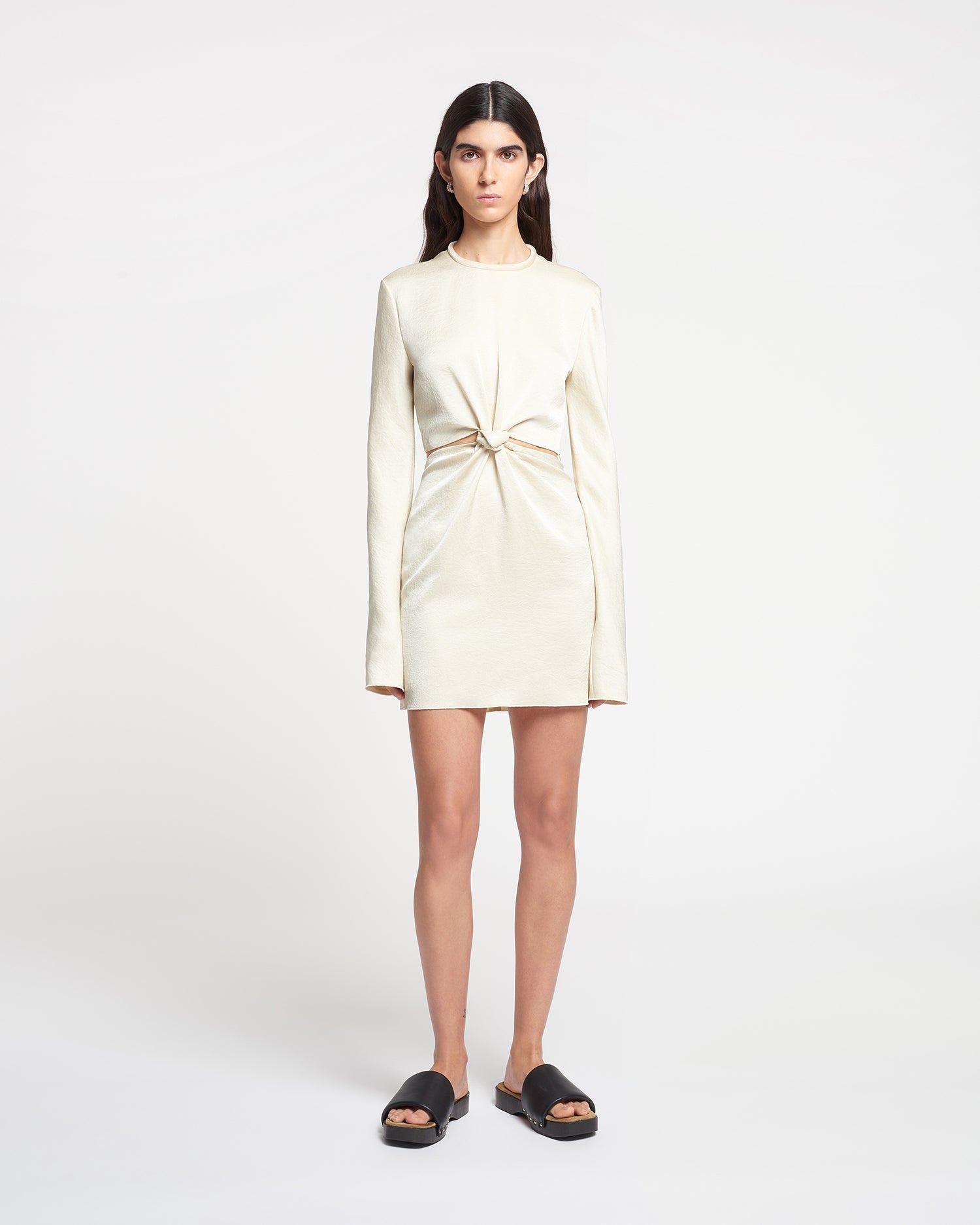 Cut-Out Crisp Satin Mini Dress - 2