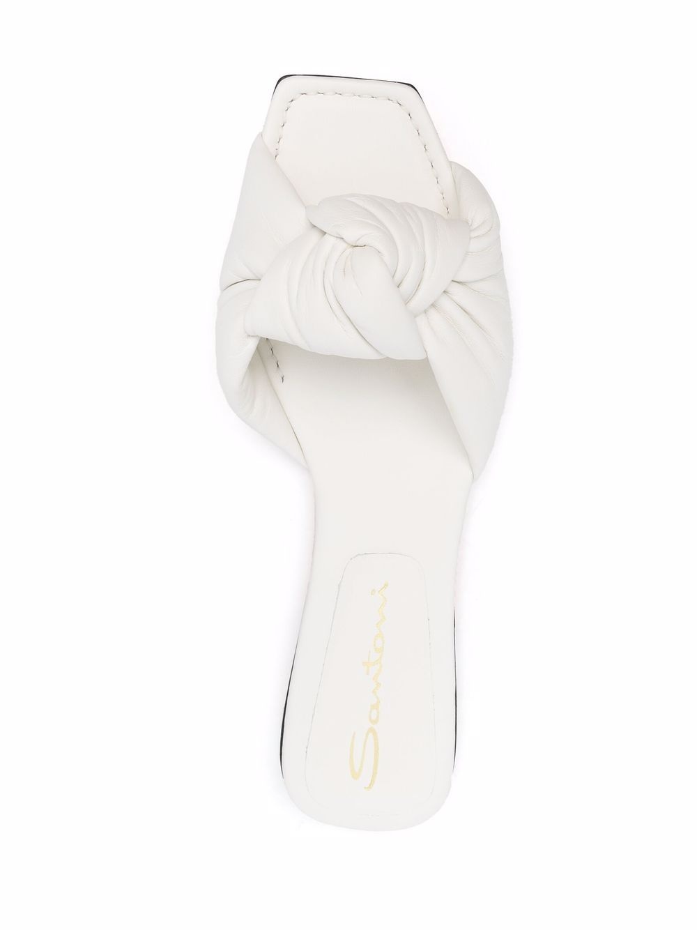 square-toe leather sandals - 4