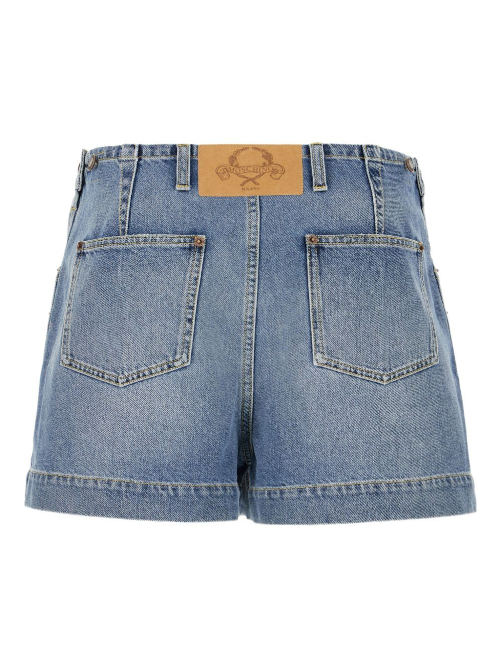 button-fastening denim shorts - 2