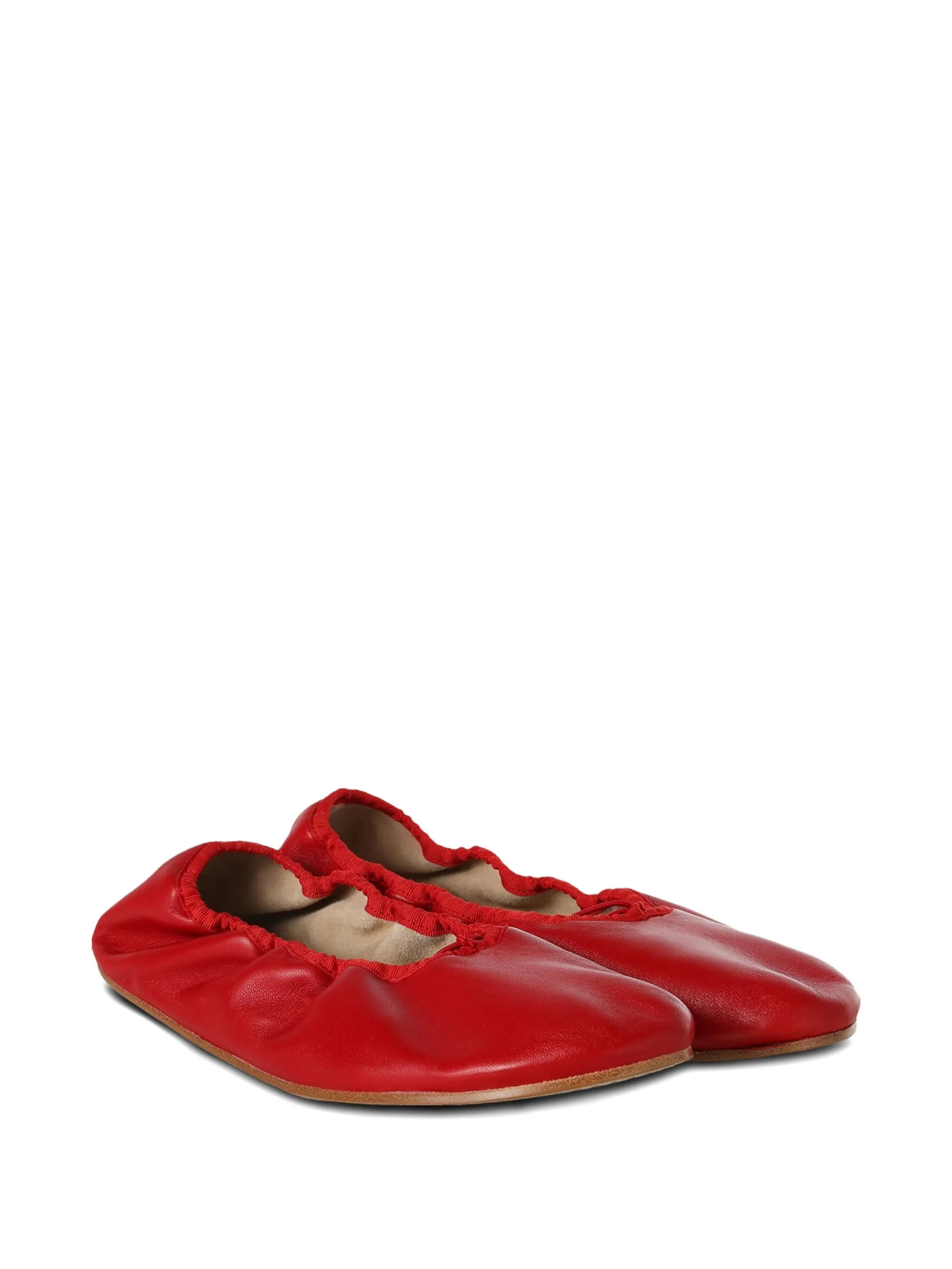 sheepskin ruffled ballet flats - 2