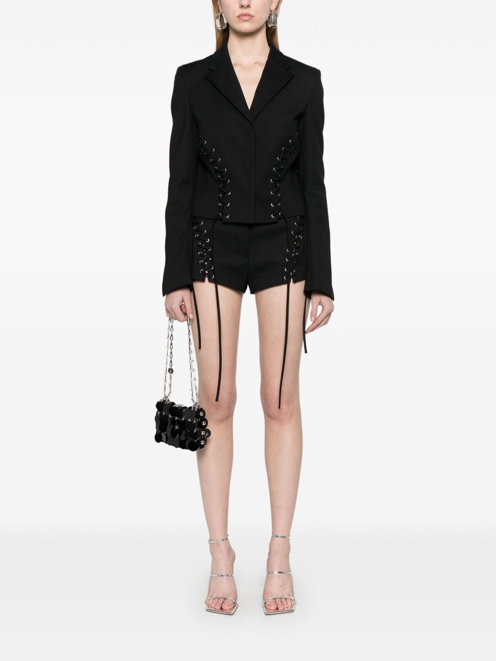 lace-up detail jacket - 2