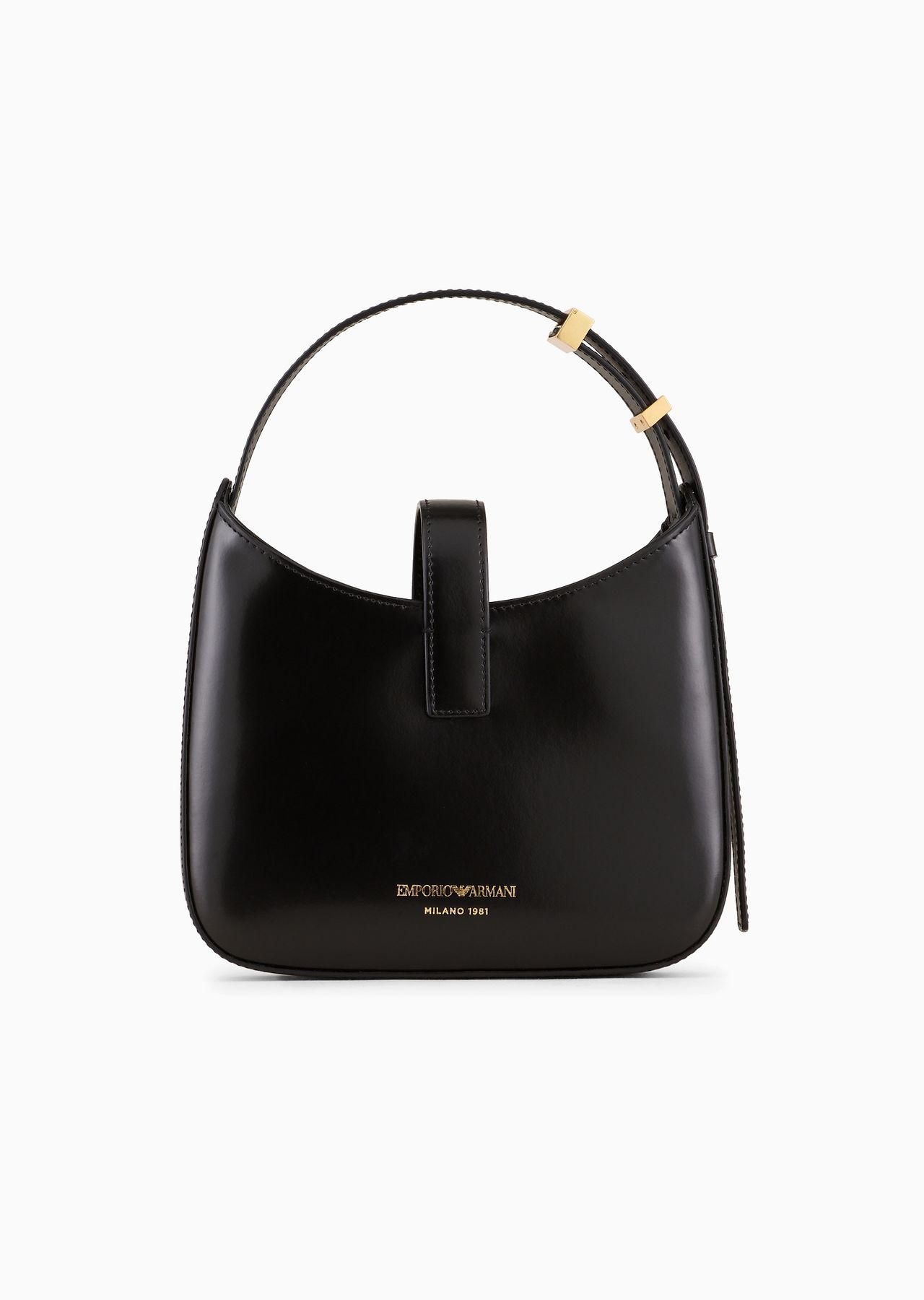 Brushed-leather hobo bag with strap - 3