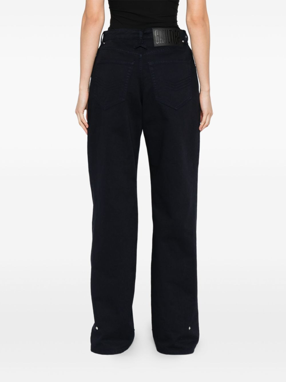 panelled button-fastening jeans - 4