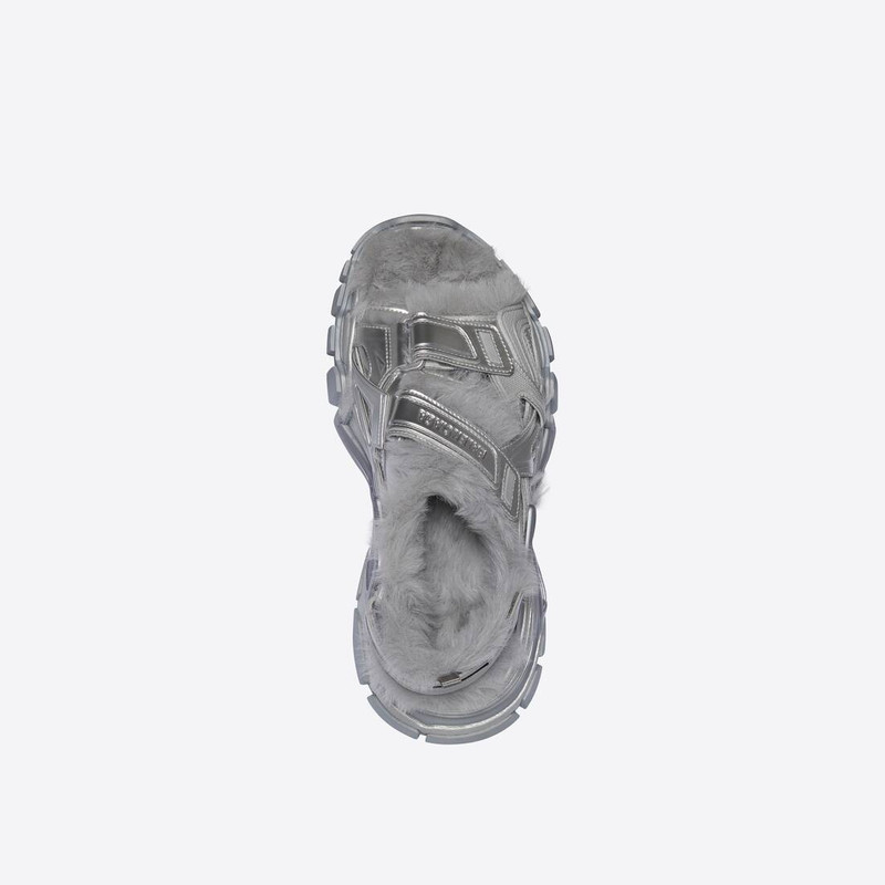 Men's Track Sandal Fake Fur in Silver 5