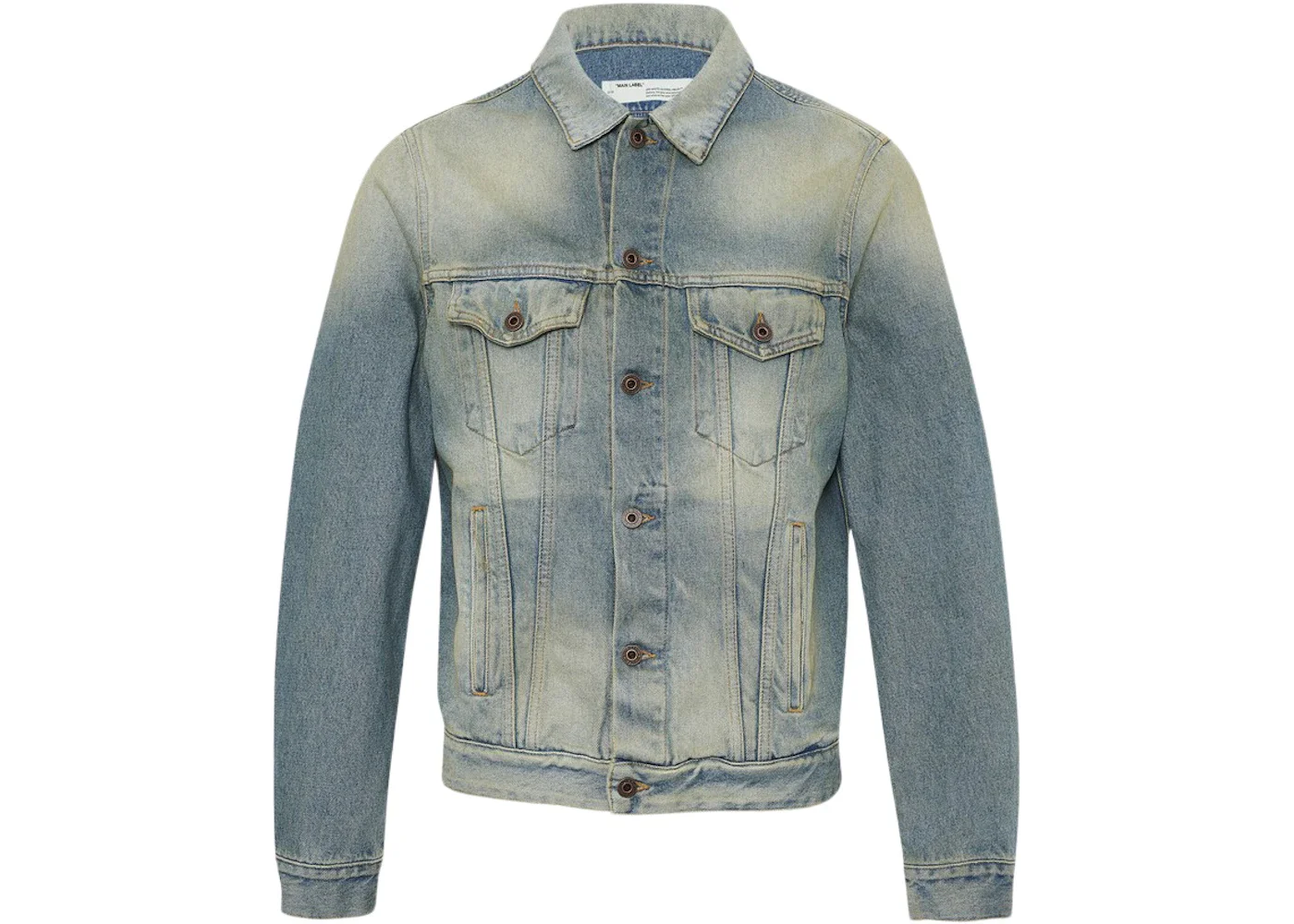 OFF-WHITE Airport Tape Denim Jacket Vintage Wash Multicolor - 1