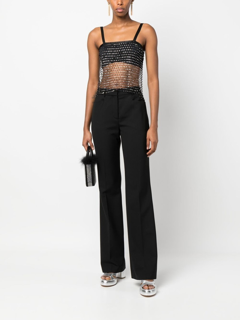 ROTATE sheer crystal-embellished crop top outlook