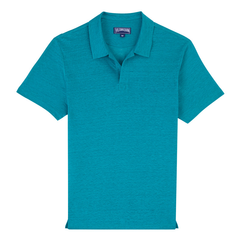 Men Linen Jersey Polo Solid 1