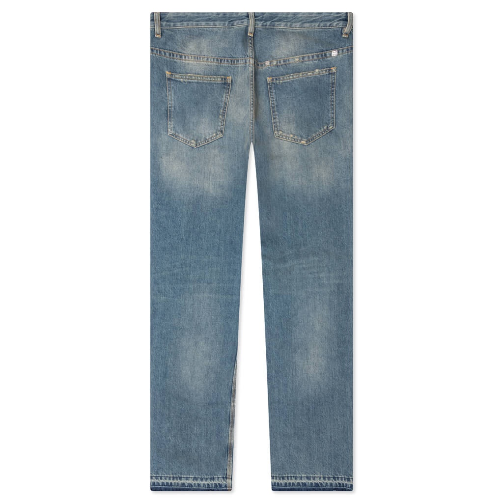 UNPICKED HEM STRAIGHT FIT PANT - MEDIUM BLUE - 2